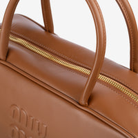 MiuMiu Leather Beau Bag Cognac - Bagistaofficial