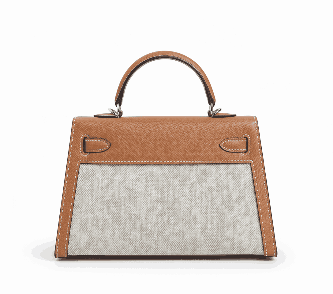 Hermes Kelly Canvas 19 Brown