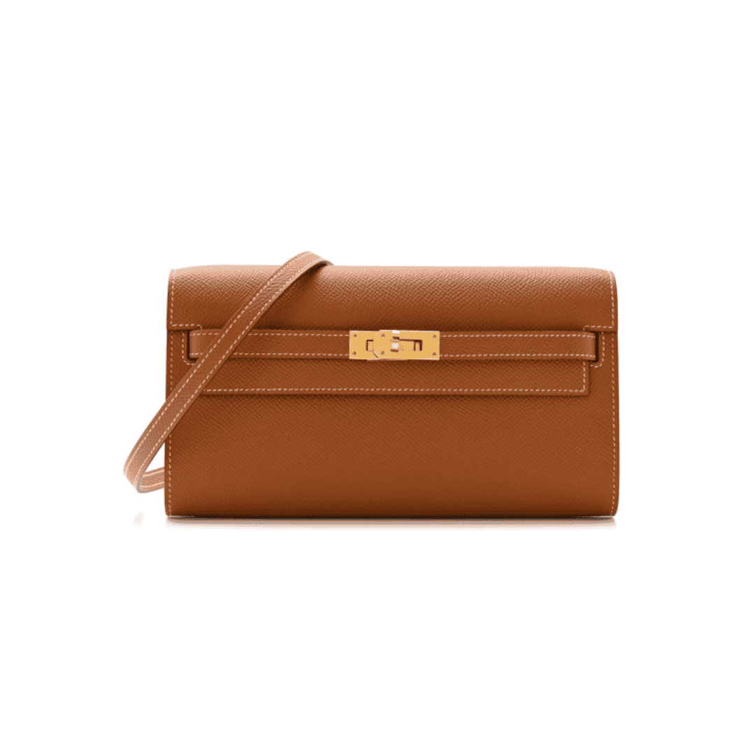 Hermes Chevre Mysore Kelly To Go Wallet Etoupe