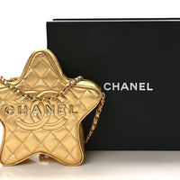 CHANEL Lambskin Quilted Walk of Fame Star Bag "Gold" - Bagistaofficial