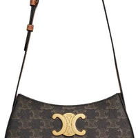 CELINE Tilly Bag In Triomphe Canvas & Calfskin "Tan" - Bagistaofficial