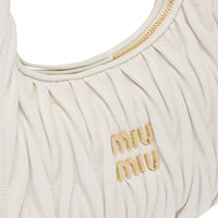 MIUMIU Wander Shoulder Bag in Matelassé Nappa Leather "White" - Bagistaofficial