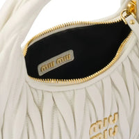MIUMIU Wander Shoulder Bag in Matelassé Nappa Leather "White" - Bagistaofficial