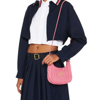 MIUMIU Wander Shoulder Bag in Matelassé Nappa Leather "Pink" - Bagistaofficial