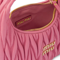 MIUMIU Wander Shoulder Bag in Matelassé Nappa Leather "Pink" - Bagistaofficial