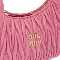 MIUMIU Wander Shoulder Bag in Matelassé Nappa Leather "Pink" - Bagistaofficial