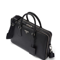 PRADA Black Saffiano Leather Business Bag - Bagistaofficial