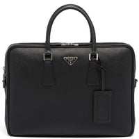 PRADA Black Saffiano Leather Business Bag - Bagistaofficial