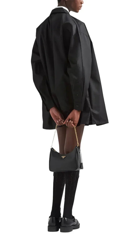 PRADA Nylon and Saffiano Leather Re-Edition 2005 Shoulder Bag "Black" - Bagistaofficial