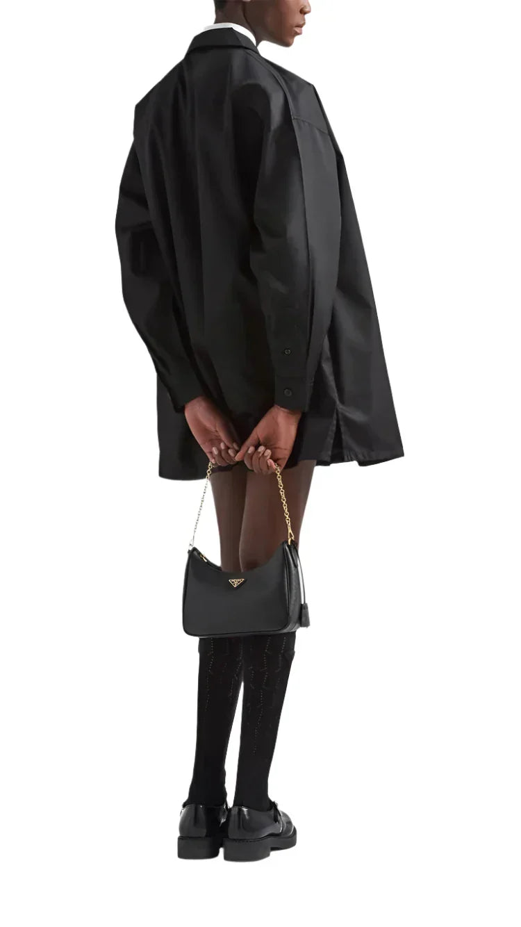 PRADA Nylon and Saffiano Leather Re-Edition 2005 Shoulder Bag "Black" - Bagistaofficial