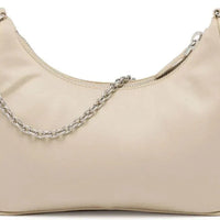PRADA Nylon and Saffiano Leather Re-Edition 2005 Shoulder Bag "Beige" - Bagistaofficial