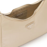 PRADA Nylon and Saffiano Leather Re-Edition 2005 Shoulder Bag "Beige" - Bagistaofficial