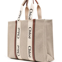 Chloé large Woody cotton tote bag - Bagistaofficial