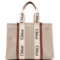 Chloé large Woody cotton tote bag - Bagistaofficial