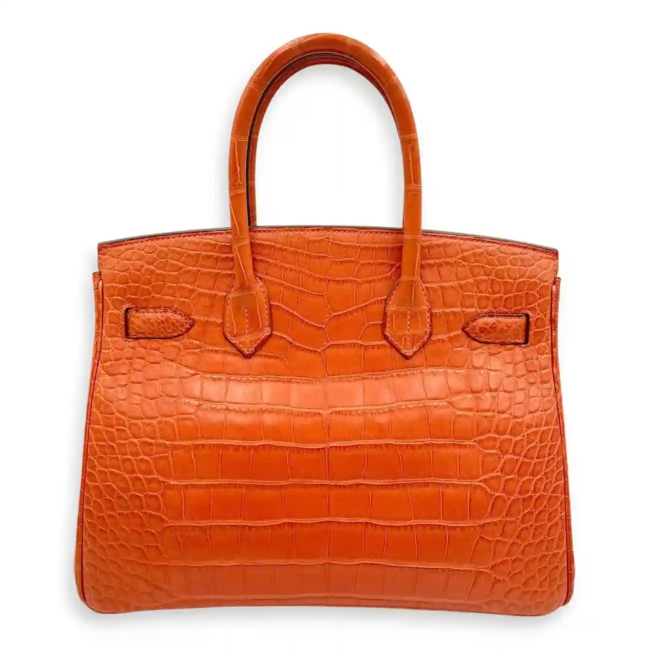 Hermes Birkin Orange Croc Effect Leather