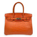 Hermes Birkin Orange Croc Effect Leather