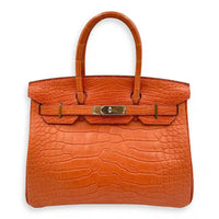 Hermes Birkin Bronze Croc Effect Leather