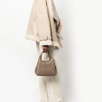Coach Lana 23 pebbled leather shoulder bag "Stone Brown" - Bagistaofficial