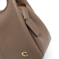 Coach Lana 23 pebbled leather shoulder bag "Stone Brown" - Bagistaofficial