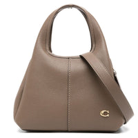 Coach Lana 23 pebbled leather shoulder bag "Stone Brown" - Bagistaofficial