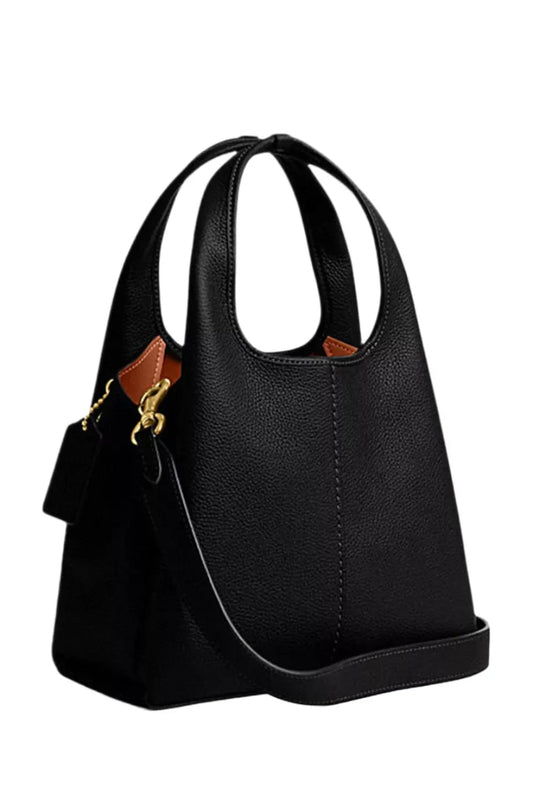 Coach Lana 23 pebbled leather shoulder bag "Black" - Bagistaofficial