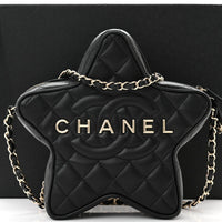 CHANEL Lambskin Quilted Walk of Fame Star Bag "Black" - Bagistaofficial