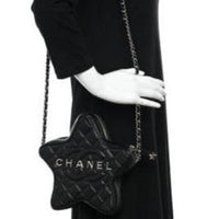 CHANEL Lambskin Quilted Walk of Fame Star Bag "Black" - Bagistaofficial