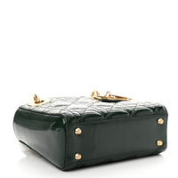 Christian Dior  Patent Cannage Mini Lady Dior Pine Green
