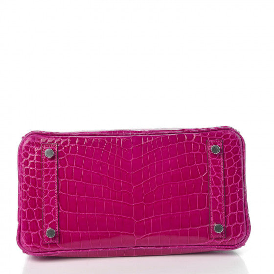 Hermes Birkin Pink Croc Effect Leather
