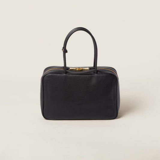 MiuMiu Leather Beau bag Black - Bagistaofficial