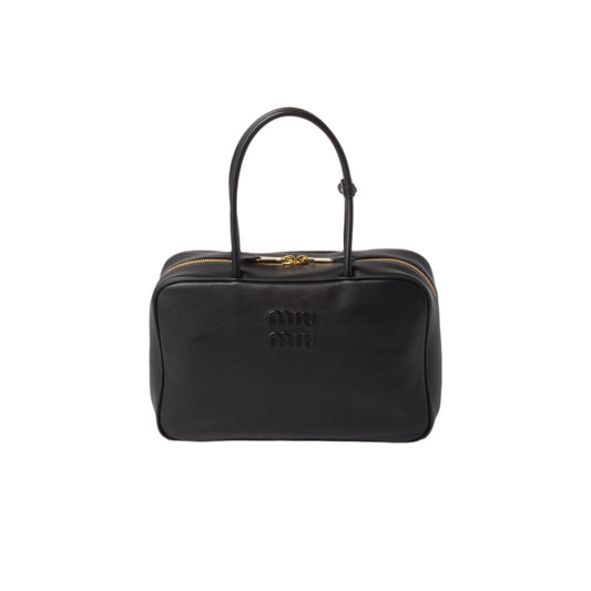 MiuMiu Leather Beau bag Black - Bagistaofficial