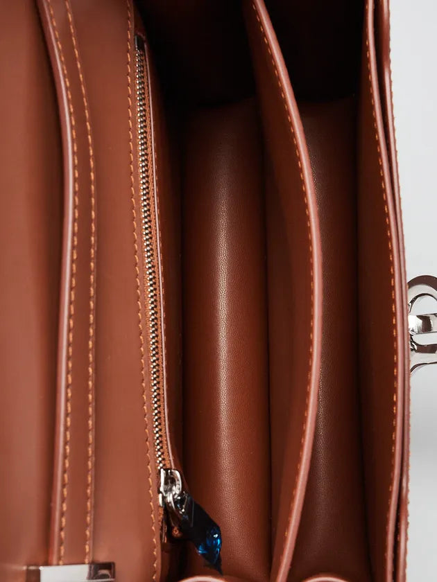 BURBERRY Mini Leather TB Cross-Body Bag "Brown"