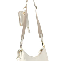 PRADA Nylon and Saffiano Leather Re-Edition 2005 Shoulder Bag "White" - Bagistaofficial