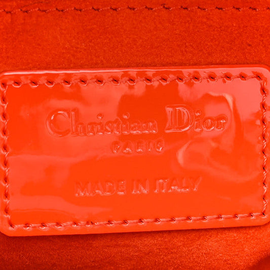 Christian Dior  Patent Cannage Mini Lady Dior Orange