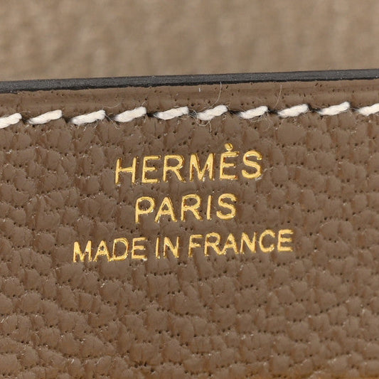 Hermes  Chevre Mysore Kelly To Go Wallet Etoupe