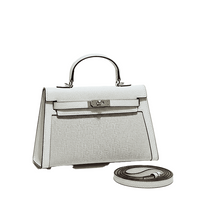 Hermes Kelly Canvas 19 White
