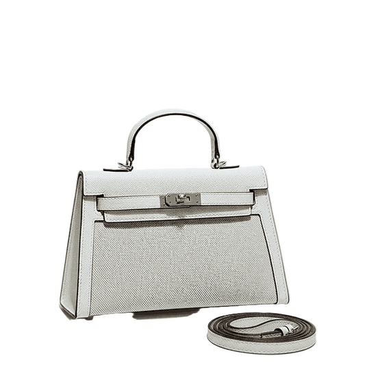 Hermes Kelly Canvas 19 White
