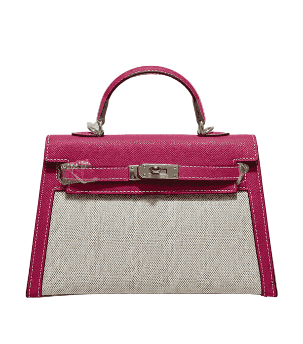 Hermes Kelly Canvas 19 Rose Pink