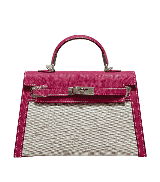Hermes Kelly Canvas 19 Pink