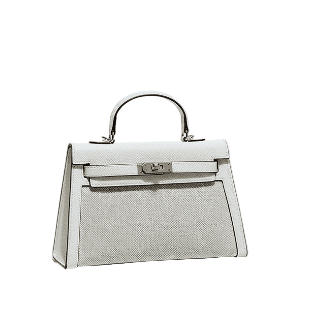 Hermes Kelly Canvas 19 White