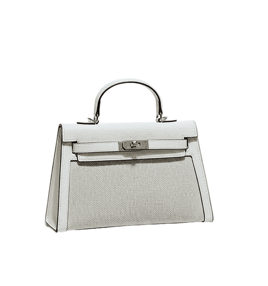 Hermes Kelly Canvas 19 White