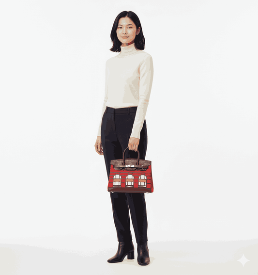 Hermes Sac Faubourg Birkin 20 Matte Alligator "Red"