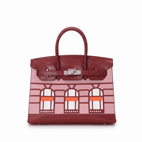 Hermes Sac Faubourg Birkin 20 Matte Alligator "Red"