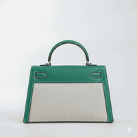 Hermes Kelly Canvas 19 Green