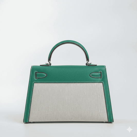 Hermes Kelly Canvas 19 Green