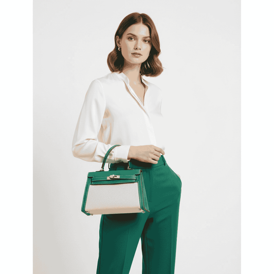 Hermes Kelly Canvas 19 Green