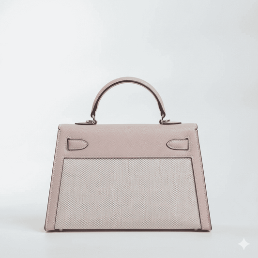 Hermes Kelly Canvas 19 Rose Pink