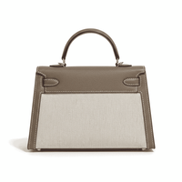 Hermes Kelly Canvas 19 Grey