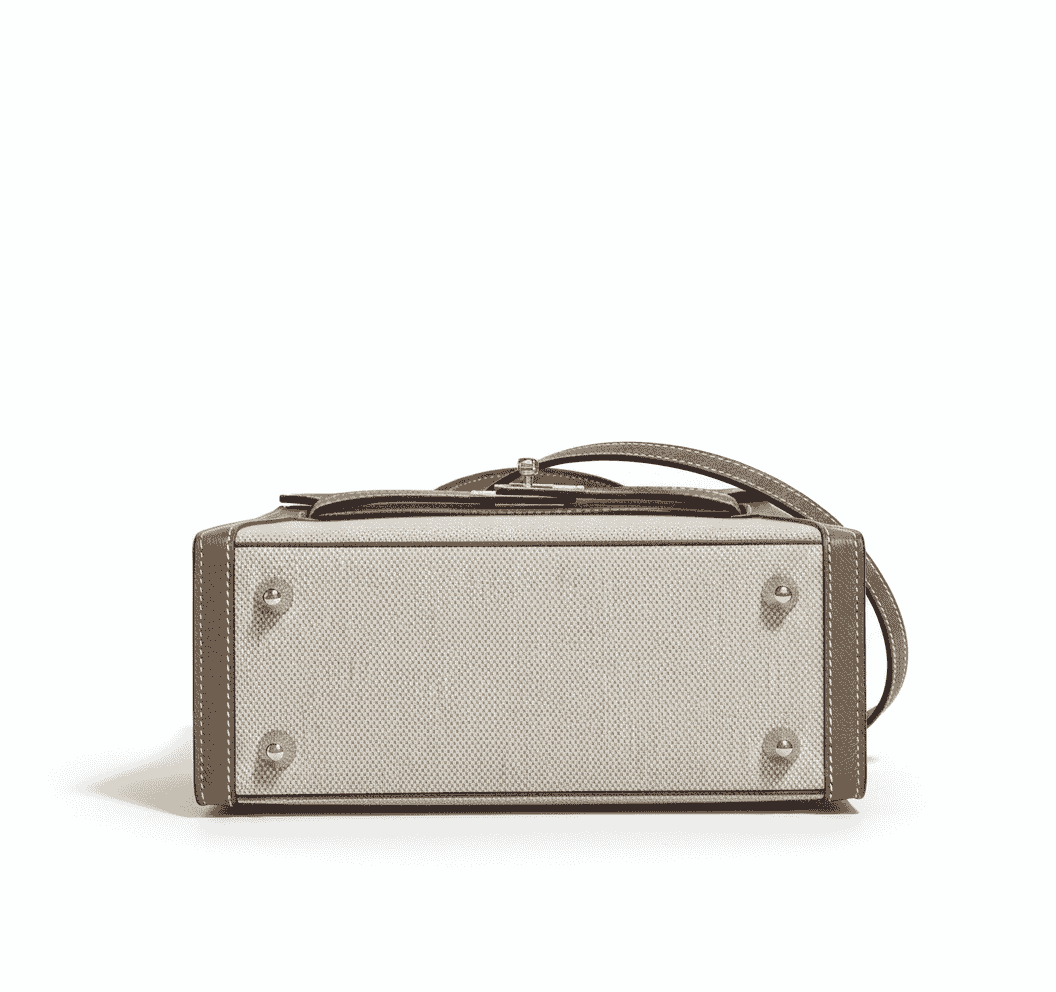 Hermes Kelly Canvas 19 Grey