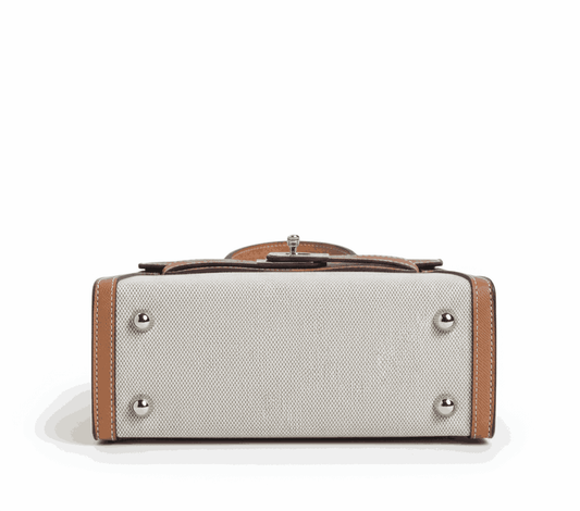 Hermes Kelly Canvas 19 Brown